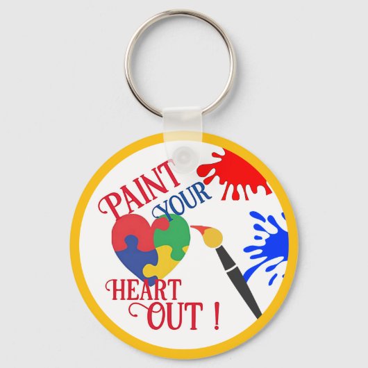 Verf je hart, acryl Sleutelhanger (Voorkant)