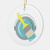 Verf kan en penseel keramisch ornament (Links)