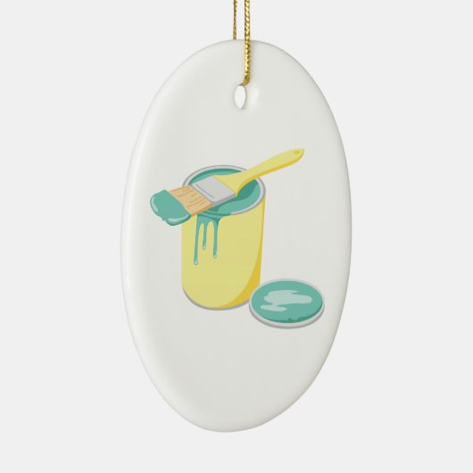 Verf kan en penseel keramisch ornament (Rechts)