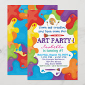 Verf Kunst Feest Uitnodigingen (Voorkant / Achterkant)