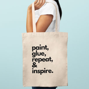 Verf Lijm Herhalen & Creativiteit Motiveren Tote Bag