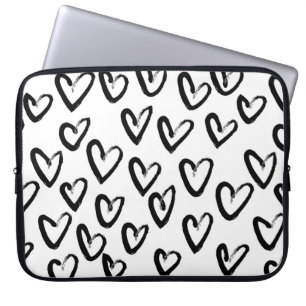 Verf Lijn Hart Patroon Laptop Sleeve