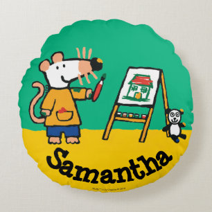 Verf met Maisy! Rond Kussen