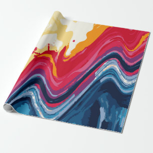 Verf met meerdere kleuren zigzag spiraalpatroon – cadeaupapier