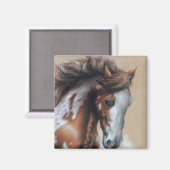 Verf paard in woestijn magneet (Voorkant / Achterkant)