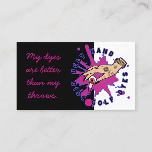 Verf Speckles Roze en Zwart Visitekaartje (Voorkant)