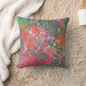 Verf splash kunst kussen rood roze (Deken)