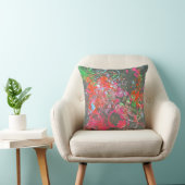 Verf splash kunst kussen rood roze (Stoel)