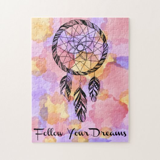 Verf Splash volgt uw dromen 11x14 Legpuzzel (Verticaal)