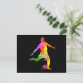 Verf Splashes Voetbal Afbeeldingsspeler Briefkaart (Staand voorkant)