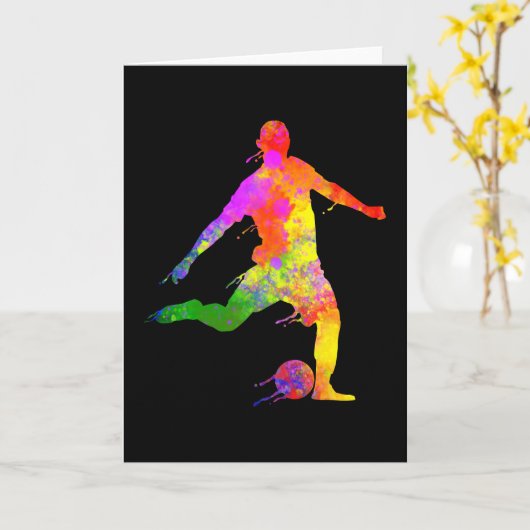 Verf Splashes Voetbal Afbeeldingsspeler Kaart (Gele Bloem)