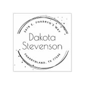 Verf Splat Creëer Uw Eigen Abstracte Ronde Adres Rubberstempel (Afrduk)