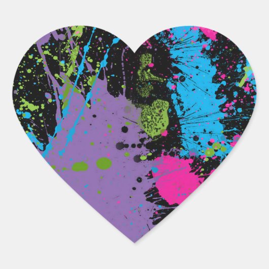 Verf Splater Hart Sticker (Voorkant)