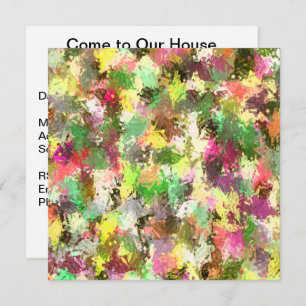 Verf Splatter Art Herfst bladeren Housewarming Kaart