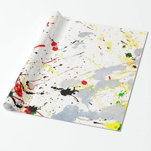 Verf Splatter Cadeaupapier (Uitgerold)