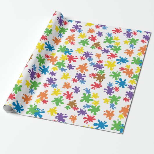 Verf Splatter Cadeaupapier (Uitgerold)