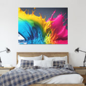 Verf Splatter Canvas Afdruk (Insitu (Slaapkamer))