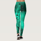Verf Splatter effect Groen & Zwart Leggings (Achterkant)