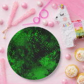 Verf Splatter effect Groen & Zwart Papieren Bordje (Feest)