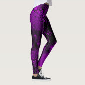 Verf Splatter effect Paarse & Zwart Leggings (Rechts)