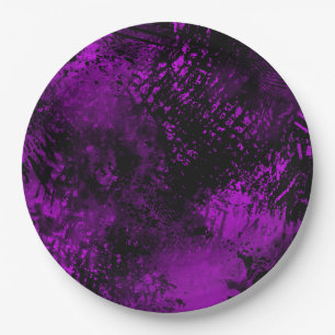 Verf Splatter effect Paarse & Zwart Papieren Bordje