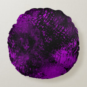 Verf Splatter effect paarse & Zwart Rond Kussen