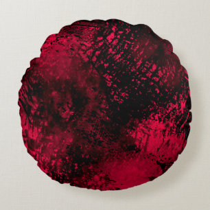 Verf Splatter effect Rood & Zwart Rond Kussen