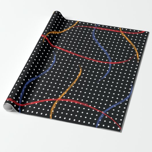 Verf Splatter en Stippen opnieuw tekenen Cadeaupapier (Uitgerold)