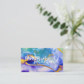 Verf Splatter Gold en Paars eenvoudig Visitekaartje (Staand voorkant)
