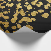 Verf Splatter in Faux Gold en Black Cadeaupapier (Hoek)