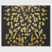 Verf Splatter in Faux Gold en Black Cadeaupapier (Vlak)