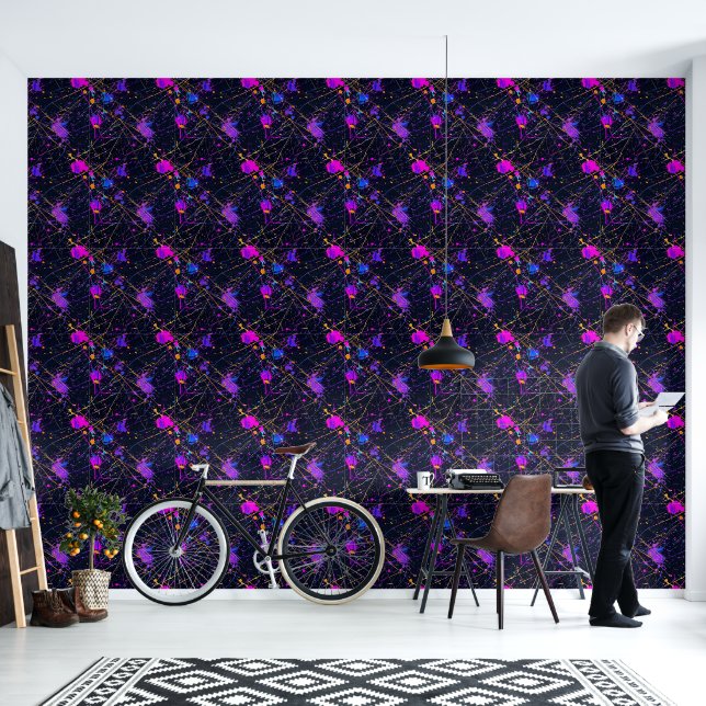 Verf Splatter Levendig Kleurrijk Patroon Behang (Woonkamer)