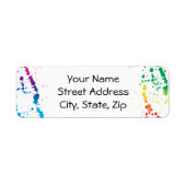 [Verf Splatter] Modern Abstract artistiek wit Etiket (Voorkant)