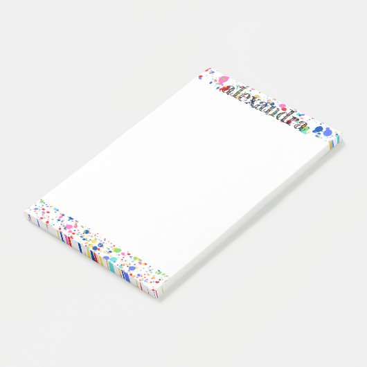Verf Splatter Name Notes - Multi Rainbow (Schuin)