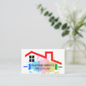 Verf Splatter op het gebouw Visitekaartje (Staand voorkant)