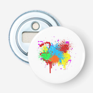 Verf Splatter Schilderij Abstracte Kunstverf Button Flesopener