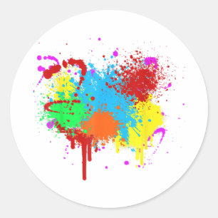 Verf Splatter Schilderij Abstracte Kunstverf Ronde Sticker