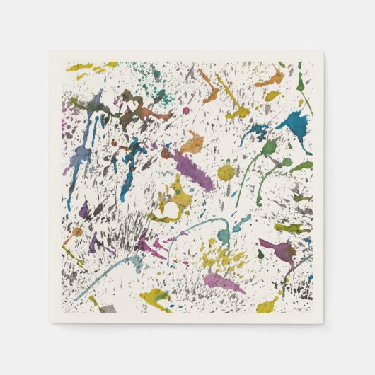 Verf Splatter Splash Kleurrijke Papieren servetten (Voorkant)