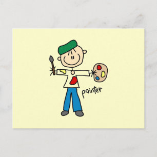 Verf Stickfiguur Briefkaart