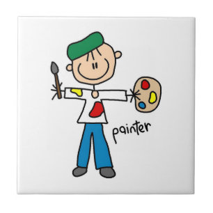 Verf Stickfiguur Tegeltje