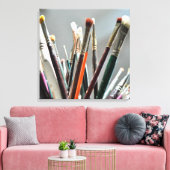 Verfborstels drogen in het zonlicht canvas afdruk (Insitu (Woonkamer))