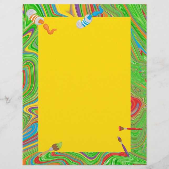 verfbuis verfborstel thema briefhoofd (Voorkant)