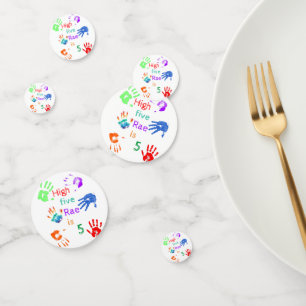 Verfhanddrukken Verjaardag met persoonlijke naam Confetti