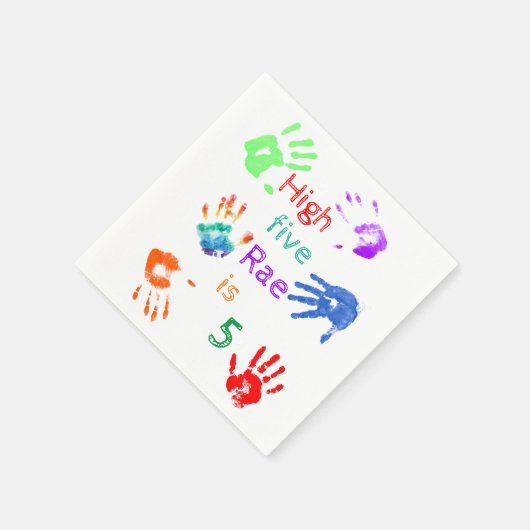 Verfhanddrukken Verjaardag met persoonlijke naam Servet (Hoek)