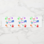 Verfhanddrukken Verjaardag met persoonlijke naam Waterfles Etiket (Enkel label)