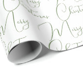 Verfijn kerstcadeaupapier met elegante scriptvulli cadeaupapier (Rol Hoek)