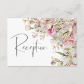 Verfijn matig roze Roos en Lily-ontvangst Informatiekaartje (Voorkant)