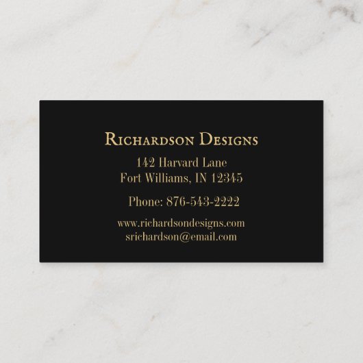 Verfijnd art Deco Black en Gold Pattern Visitekaartje (Achterkant)