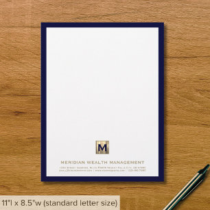 Verfijnd bedrijf Monogram Letterhead Briefhoofd