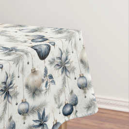 Verfijnd Blauw Beige & Gouden Kerstmis Tafelkleed